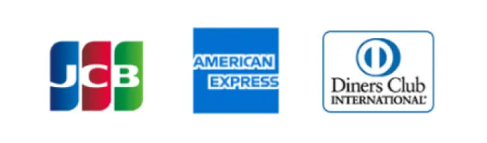 クレジットカード:JCB、AmericanExpress、DinersClub