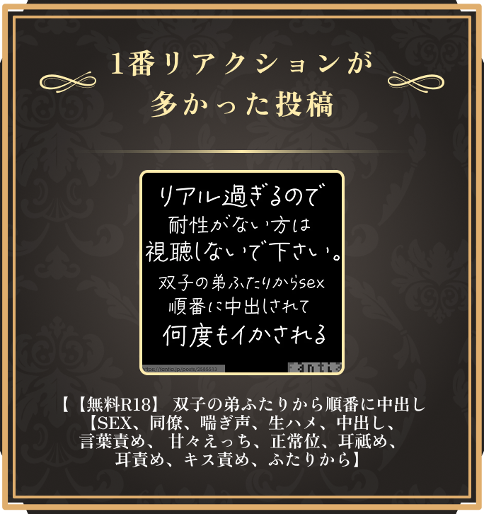 一番リアクションが多かった投稿